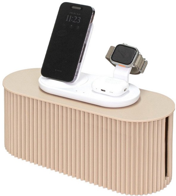 구디푸디 모던 템바보드 멀티탭 정리함, 1개, 카푸치노