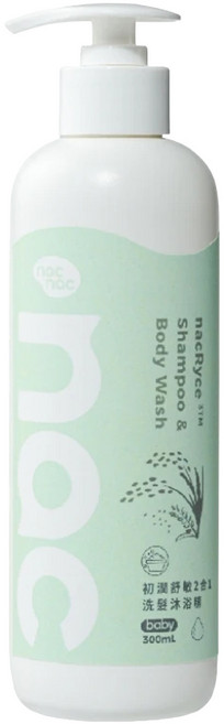 nac nac 初潤舒敏2合1洗髮沐浴精, 1個, 300ml