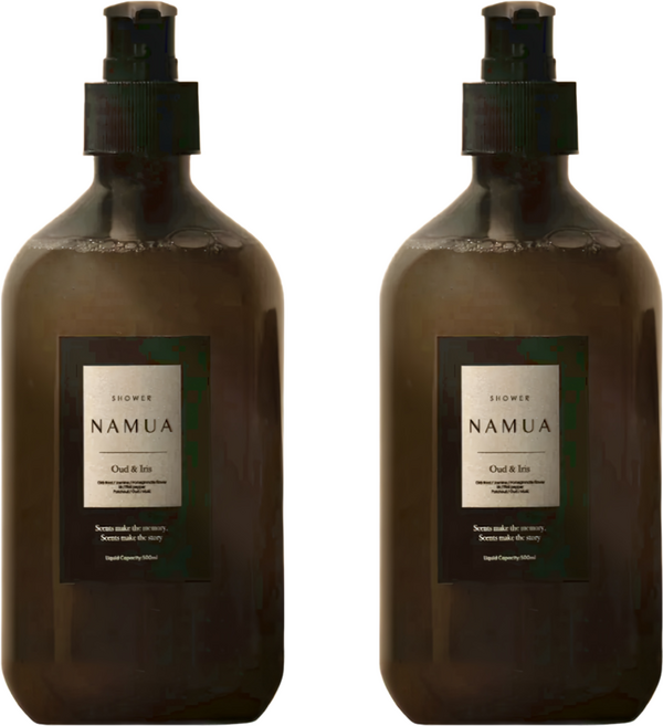 NAMUA 那木瓦 烏木&鳶尾花 光澤精油香氛沐浴露, 500ml, 2瓶