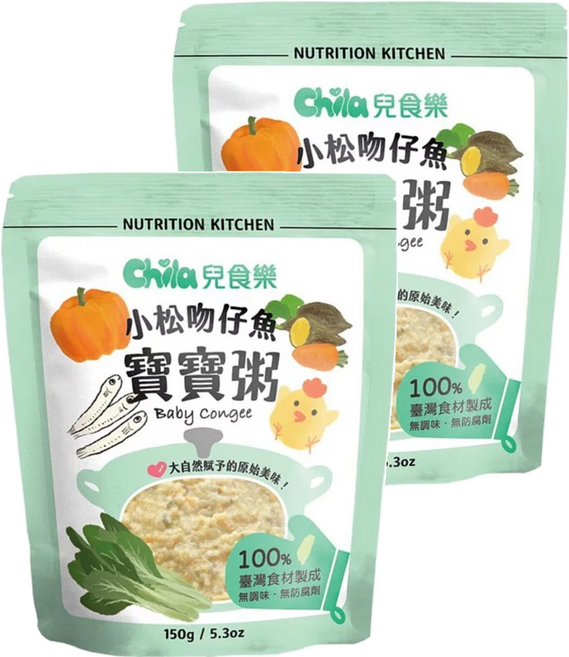 Chila 兒食樂 寶寶粥 小松吻仔魚, 150g, 2包