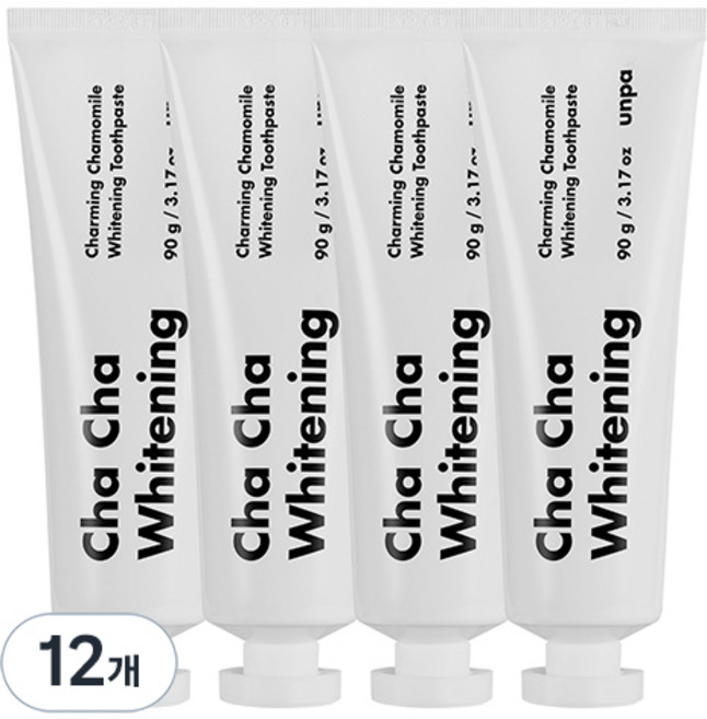 언파 차차 프리미엄 미백 치약, 90g, 12개