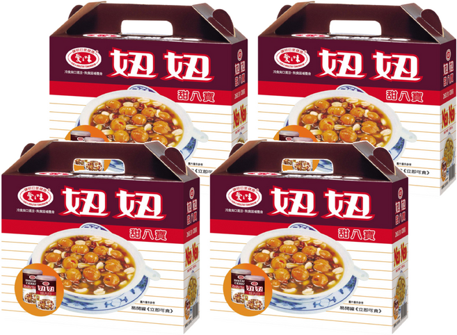 愛之味 妞妞甜八寶禮盒 12罐, 3120g, 4盒