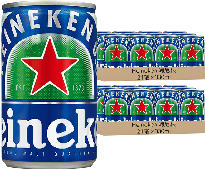 Heineken 海尼根 0.0零酒精啤酒, 330ml, 48罐