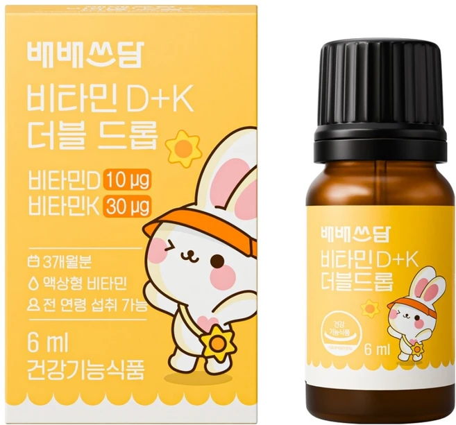 배배쓰담 비타민 D+K 더블 드롭, 1개, 6ml - 쿠팡