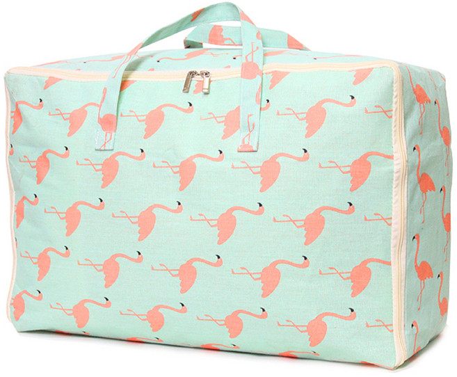 하늬통상 패브릭 이불정리함, 플라밍고, 1개