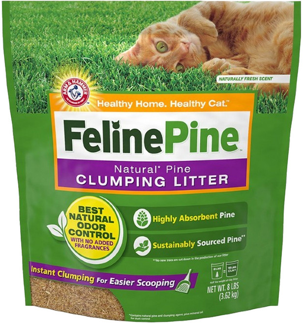Feline Pine 斑比 ARM&HAMMER 凝結型天然松木砂, 3.62kg, 1包