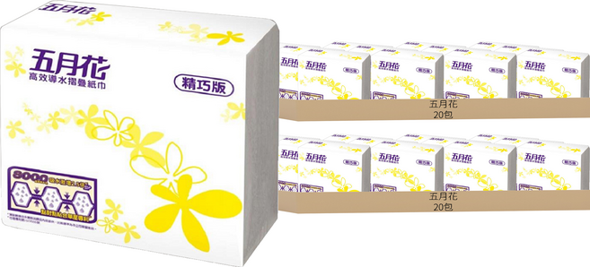五月花 高效導水摺疊擦手紙 精巧版, 1入, 40包