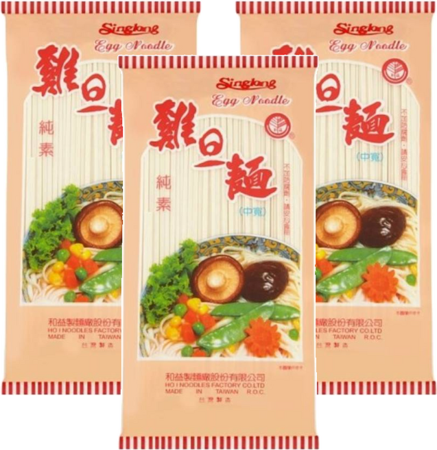 和益 雞蛋麵 中寬, 300g, 3包