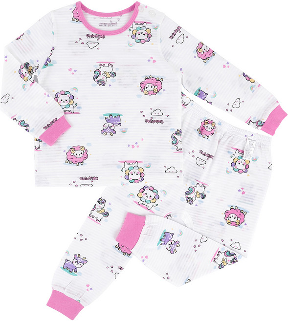 메이키즈 여아용 러블리사파리 9부 변화지 상하의 세트