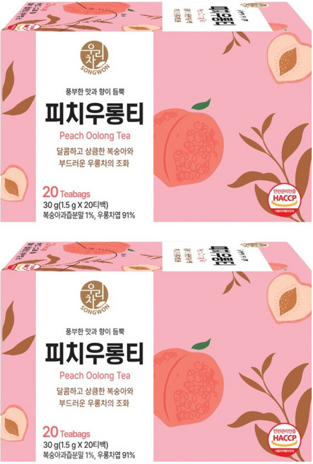 우리차 피치우롱티, 1.5g, 20개입, 2개