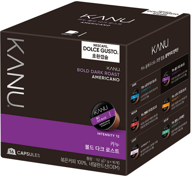 카누 볼드 다크로스트 돌체구스토 호환 캡슐커피, 7g, 16개입, 1개