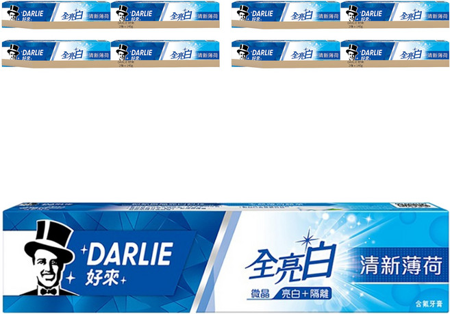 DARLIE 好來 全亮白牙膏 清新薄荷, 140g, 8條