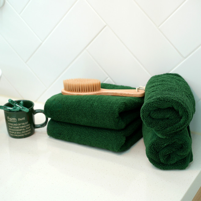 키리아 호텔 수건 200g 40수 코마사, 그린, 10개