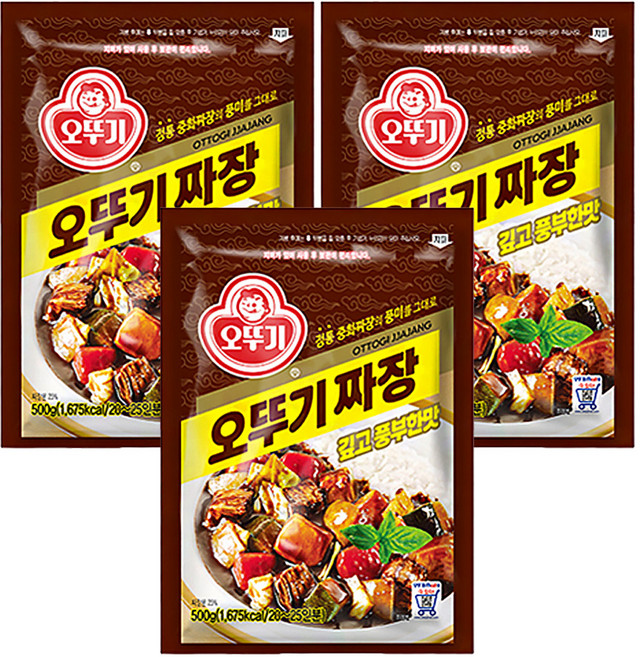 오뚜기 짜장 깊고 풍부한맛 과립형, 500g, 3개