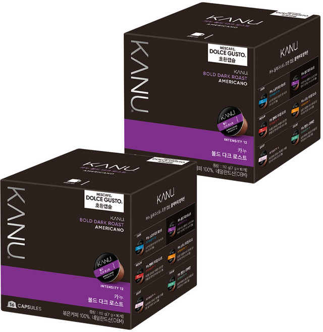 카누 볼드 다크로스트 돌체구스토 호환 캡슐커피, 7g, 16개입, 2세트