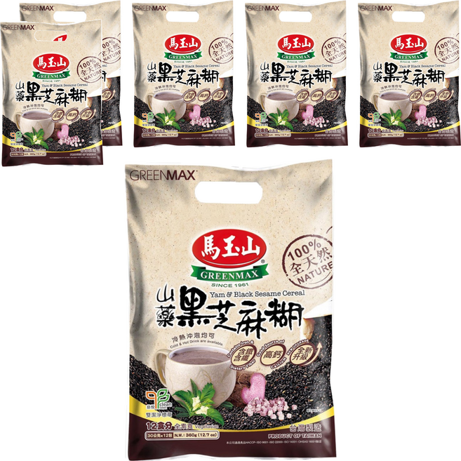 馬玉山 山藥黑芝麻糊, 30g, 12包, 6袋