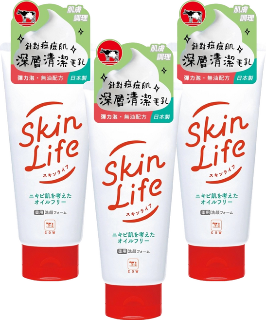 COW STYLE 牛乳石鹼 青春調理洗面乳, 110g, 3條