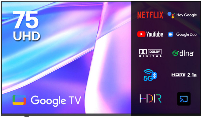 이노스 4K UHD LED 구글 TV, 189cm(75인치), S7501KU, 벽걸이형, 방문설치