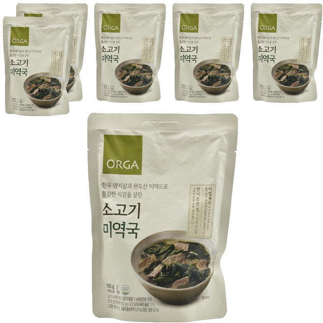 올가홀푸드 소고기 미역국, 6개, 500g