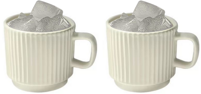 착한살림 세라믹 파스텔 머그컵 260ml, 화이트, 2개