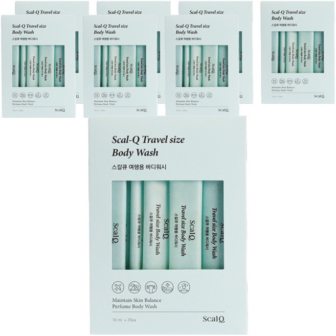 스칼큐 친환경 여행용 약산성 일회용 바디워시 스틱, 200ml, 8개