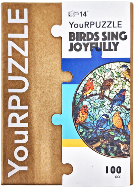 YouRPUZZLE 100片 木製拼圖 尺寸 18 x 18 厘米, 喜雀歡歌, 1盒