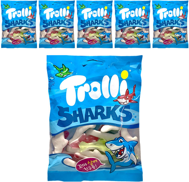 트롤리 상어모양 젤리, 100g, 6개