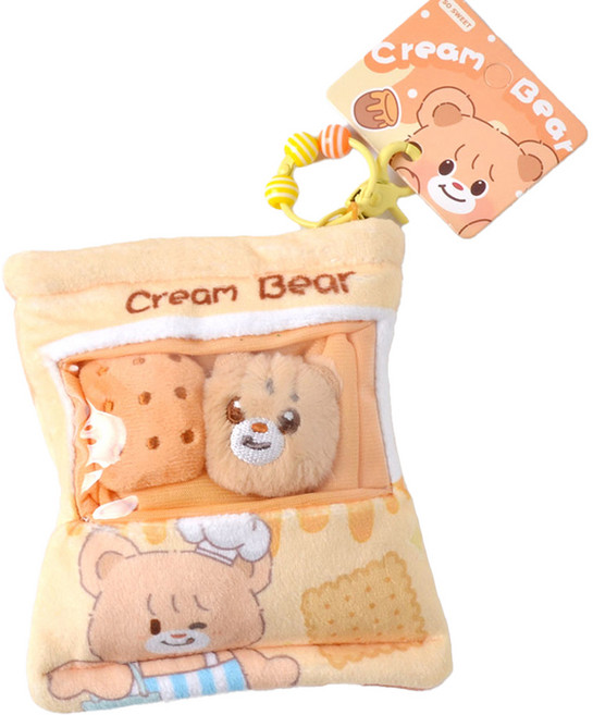 미구오누오 쿠키 베어 파우치 키링, 옐로우, 1개