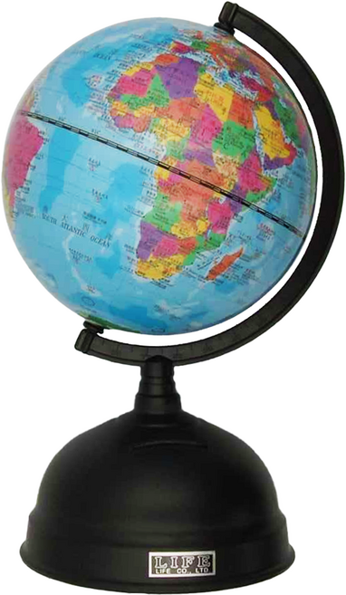 Life 徠福 5" 地球儀 附錢筒, 黑色 + 藍色, 1個