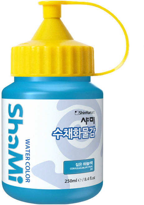 신한화구 샤미 수채화 물감 Bottle 짙은하늘색, 250ml, 1색
