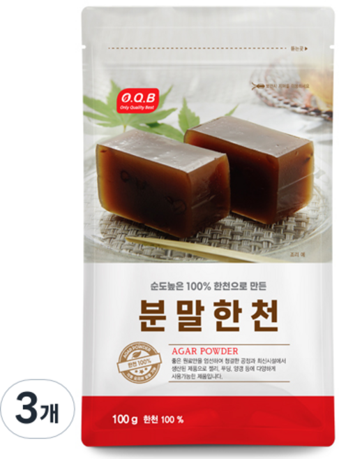 오큐비 분말한천, 100g, 3개