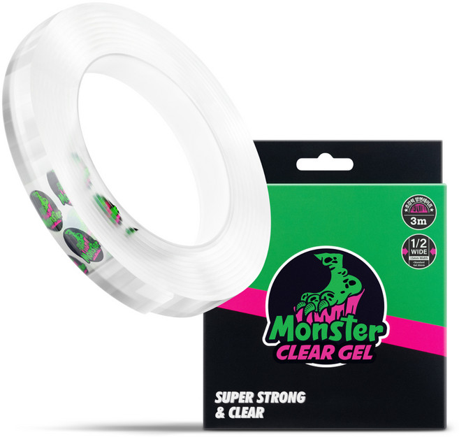 몬스터 폭좁은 클리어겔 다용도 초강력 양면테이프 15mm x 3m, 투명, 1개