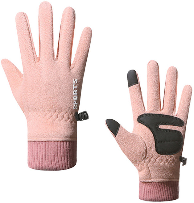 리버폭스 겨울 방한 오토바이 라이더 기모 장갑, 핑크