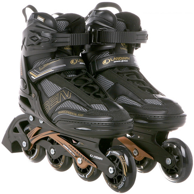 랜드웨이 센 피트니스 성인용 인라인스케이트, 블랙, 1개