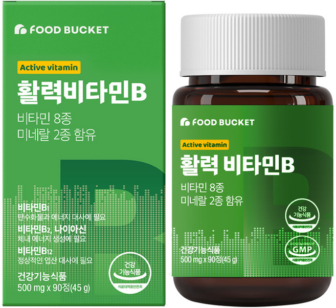 푸드버킷 활력비타민B 콤플렉스 45g, 90정, 1개