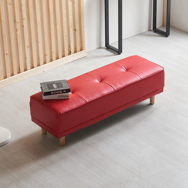 에보니아 메이 벤치 소파 소, 레드