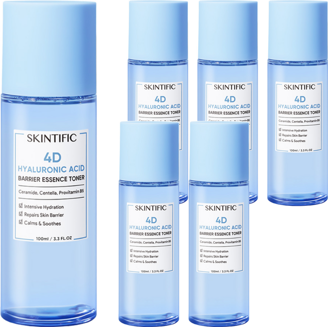 SKINTIFIC 4D 透明質酸屏障精華化妝水, 100ml, 6瓶