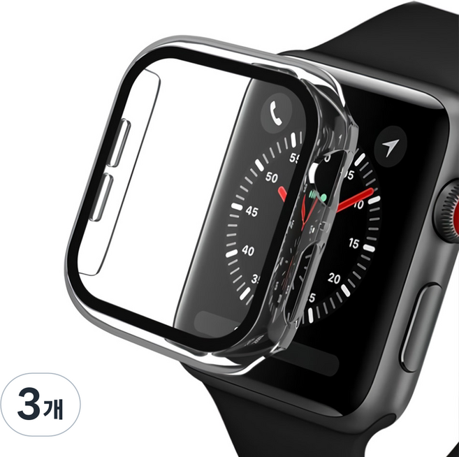 iamdue Apple Watch 混合式全包覆保護殼, 透明, 3個