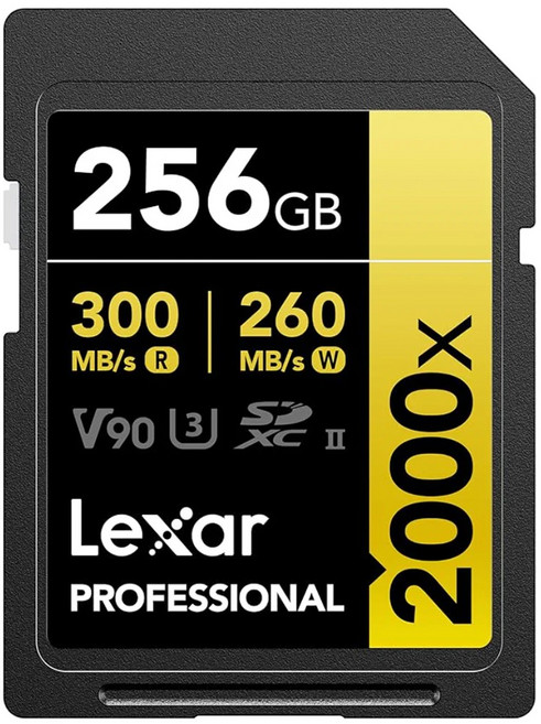 Lexar 雷克沙 Professional SDXC 2000X V90 UHS-II U3 記憶卡, 256GB, 1個