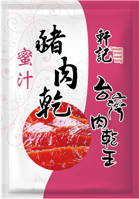 Taiwan dried meat king 軒記 台灣肉乾王 蜜汁肉乾, 200g, 1包