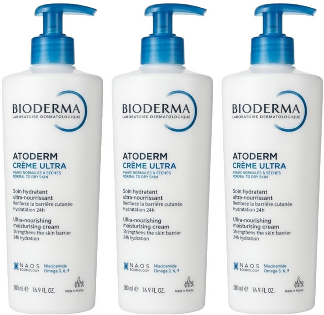 BIODERMA 舒益B3彈潤修護輕乳霜, 500ml, 3瓶