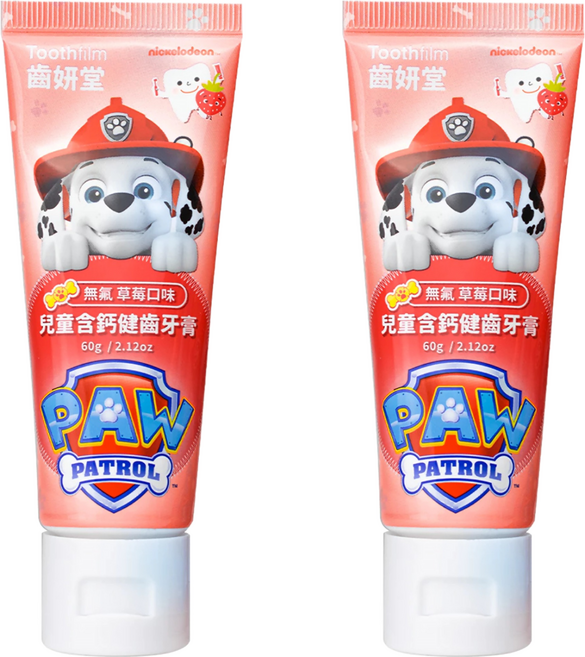 Lab52 齒妍堂 汪汪隊 兒童含鈣無氟牙膏系列 草莓, 60g, 2條