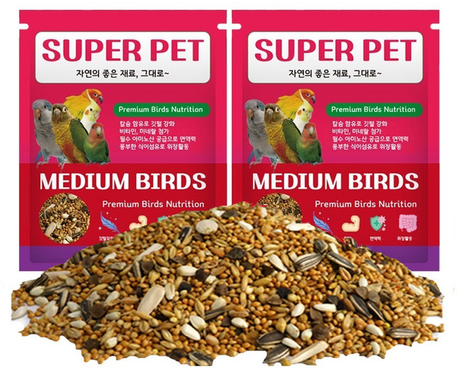슈퍼펫 프리미엄 중형새 사료, 700g, 2개