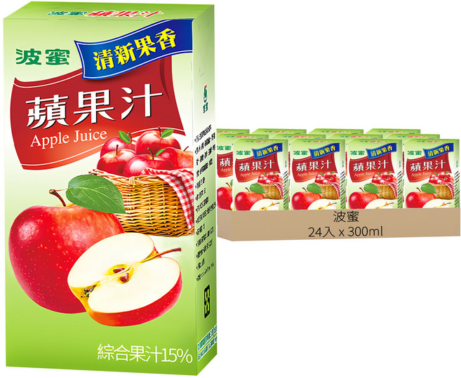 波蜜 蘋果汁, 24入, 300ml