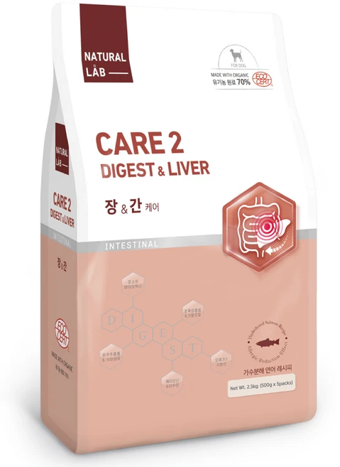 네츄럴랩 강아지 케어 유기농 기능성 사료, 간+장건강, 2.5kg, 1개 - 쿠팡