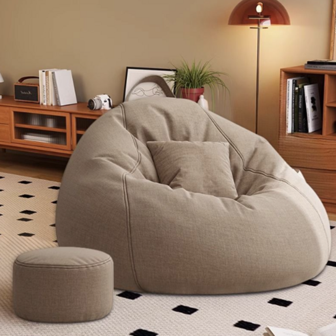 프리미엄 빈백 소파 70 x 80 cm, 린넨브라운