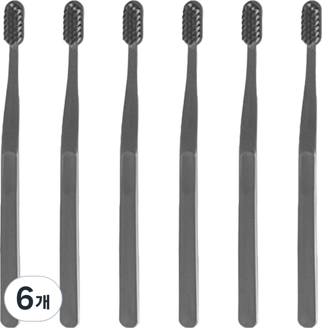 생활도감 칫솔 그레이, 6개입, 6개
