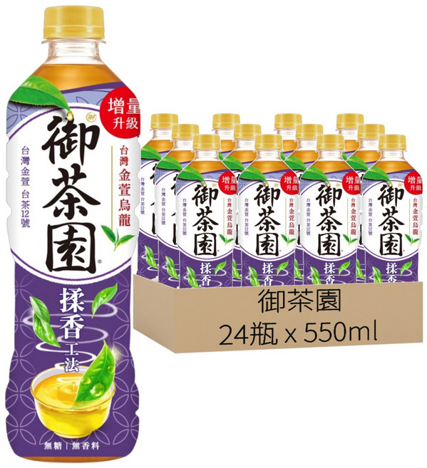 御茶園 台灣金萱烏龍茶 無糖無香料, 24瓶, 550ml