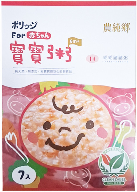 農純鄉 乖乖豬豬粥 6個月以上 7包, 1.05kg, 1盒