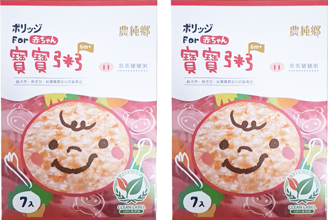 農純鄉 乖乖豬豬粥 6個月以上 7包, 1.05kg, 2盒